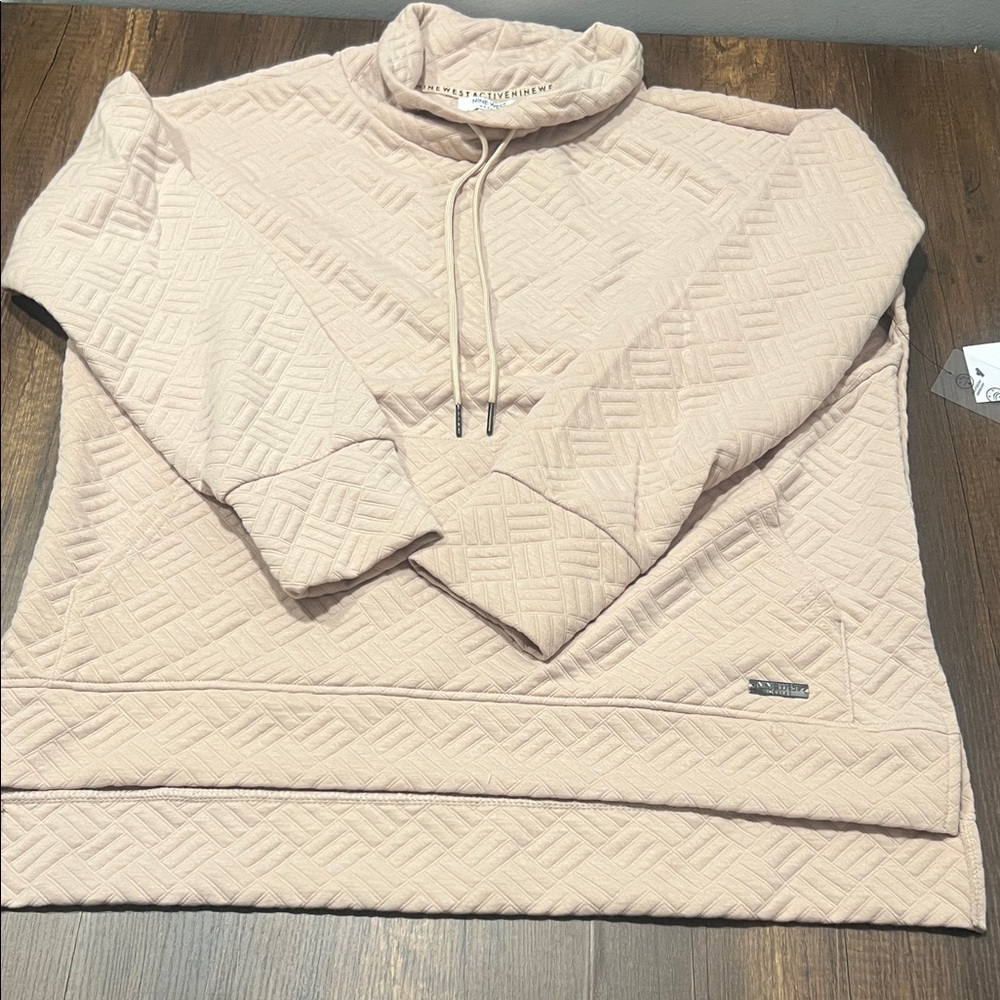 Nine West Quilted Cowl Neck Sweater - Light Pink. CAJA. # 3